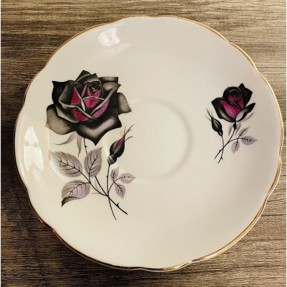 English Black Rose Saucer excellent condition